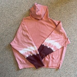 PINK Victoria's Secret Pink and Red Raglan Long Sleeve Sweatshirt